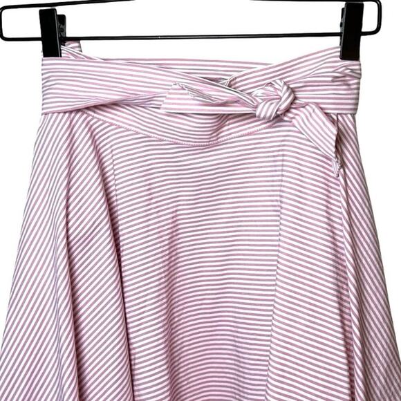 Beams Boy Women’s A Line Striped Flare Wrap Skirt Pink/White Size S/M - Picture 3 of 8